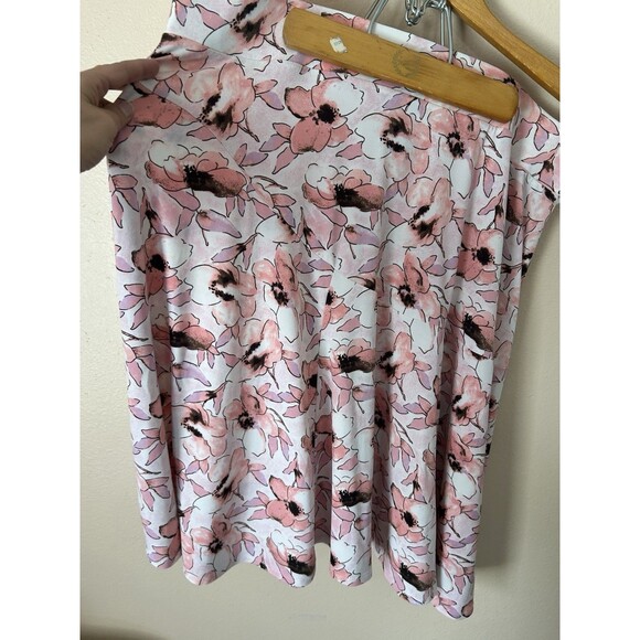 George Woman Skirt Sz 18W/20W Pink Floral Fairy Print Bloom Swing Stretch A Line - Picture 8 of 11